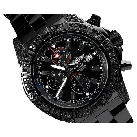 breitling black diamond watch|custom diamond Breitling watch.